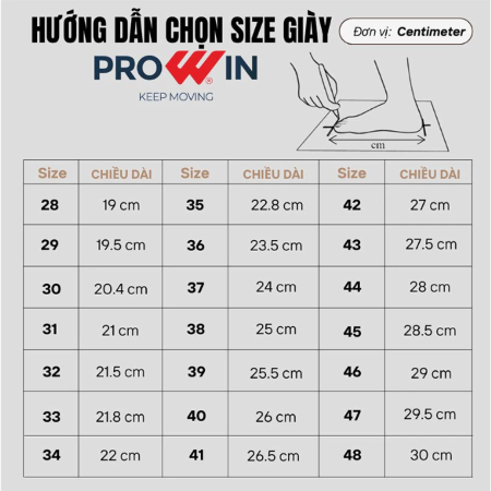 size giay