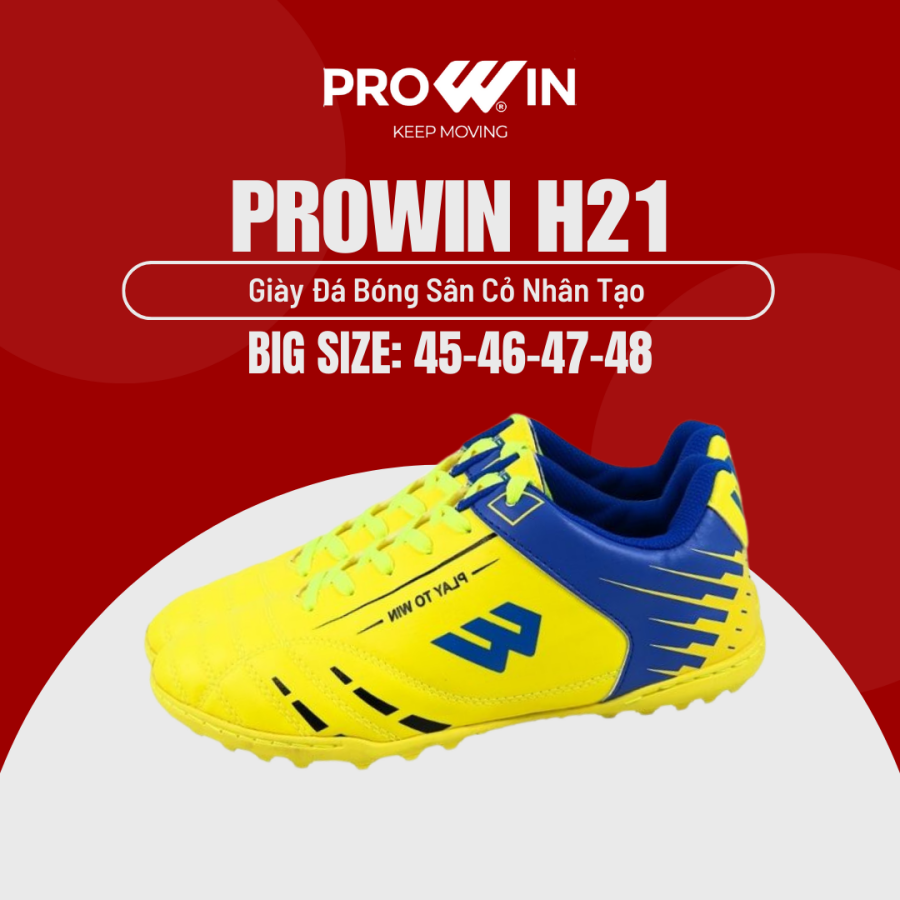 Giày đá bóng Big Size giày đá banh sân cỏ nhân tạo Prowin H21