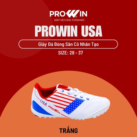 Giày đá bóng trẻ em sân cỏ nhân tạo Prowin USA khâu đế 100%