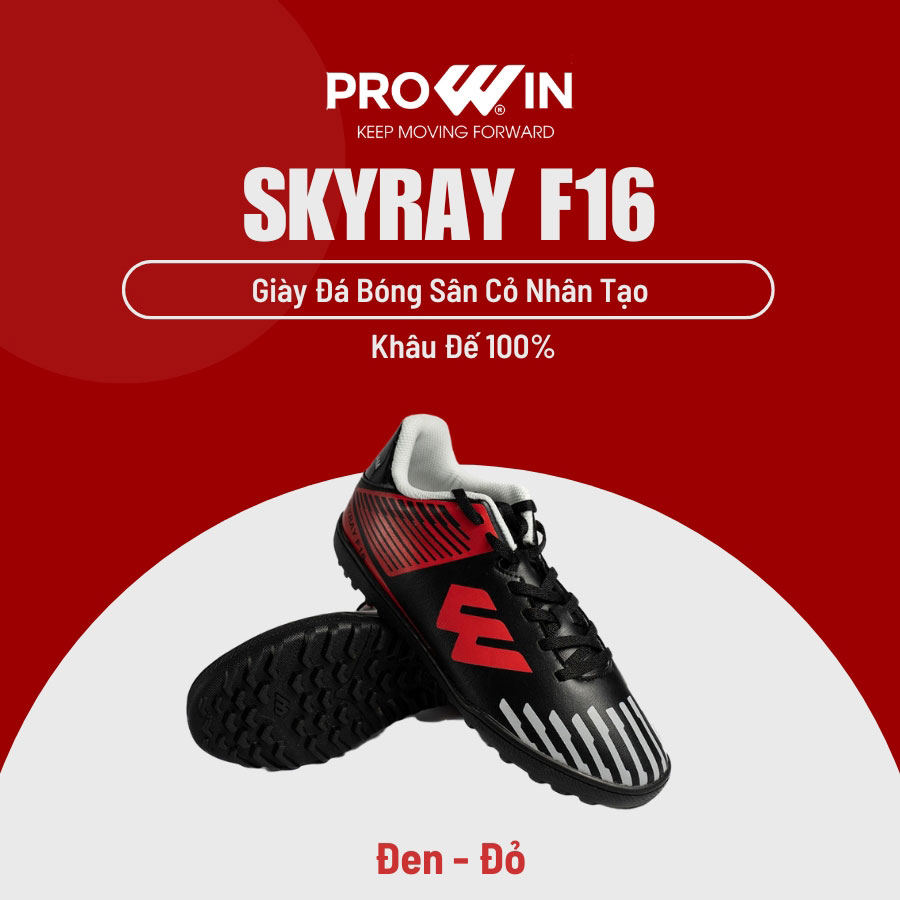 Giày đá bóng sân cỏ nhân tạo Prowin Skyray F16 khâu đế 100%