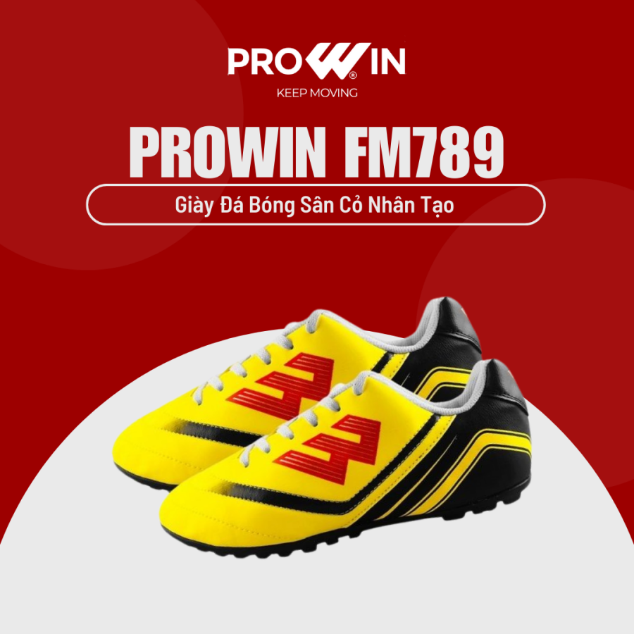 Giày đá bóng sân cỏ nhân tạo Prowin FM789 100% khâu đế